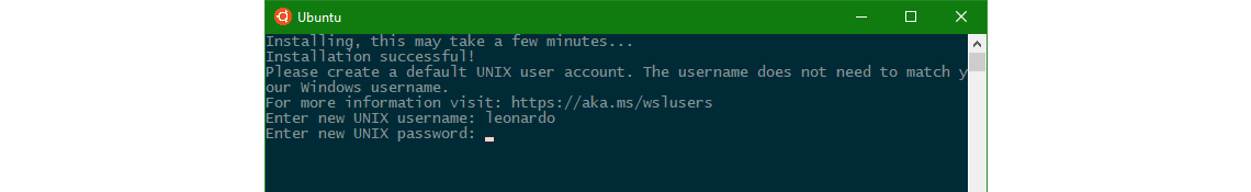 Setup UNIX username and password